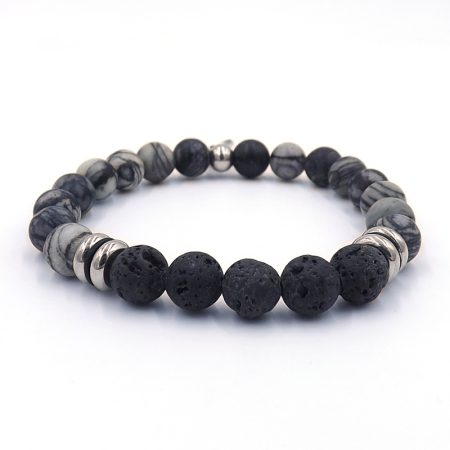 Pulsera MOEN Eklipso / Netstone y Lava Volcánica Pulsera MOEN Eklipso / Netstone y Lava Volcánica