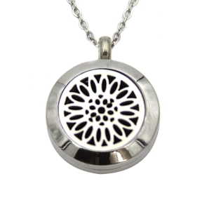 Collar Difusor Acero Plateado Aceites Esenciales Girasol