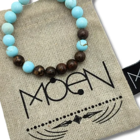 Pulsera MOEN Bleu Turquesa y Broncita 3 Pulsera MOEN Bleu Turquesa y Broncita