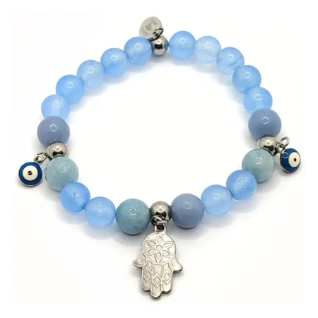 Pulsera MOEN Tesa Agata Angelita Ojo Turco Mano de Fatima Pulsera MOEN Tesa Agata Angelita Ojo Turco Mano de Fatima