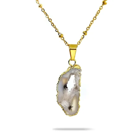 Collar MOEN Netral Agata Natural Druzy