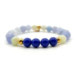 Pulsera MOEN Priya Agata Azul, Piedra Luna y Azurita