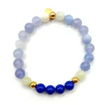 Pulsera MOEN Priya Agata Azul, Piedra Luna y Azurita