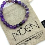 Pulsera MOEN Shanti Amatista, Onix y Amatista Chevron