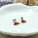 Aretes MOEN Qeni Ámbar Báltico Diseño Colmillo y Plata (5)