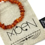 Pulsera MOEN Vishnu Ambar Báltico Piedras Planas Naranja (3)