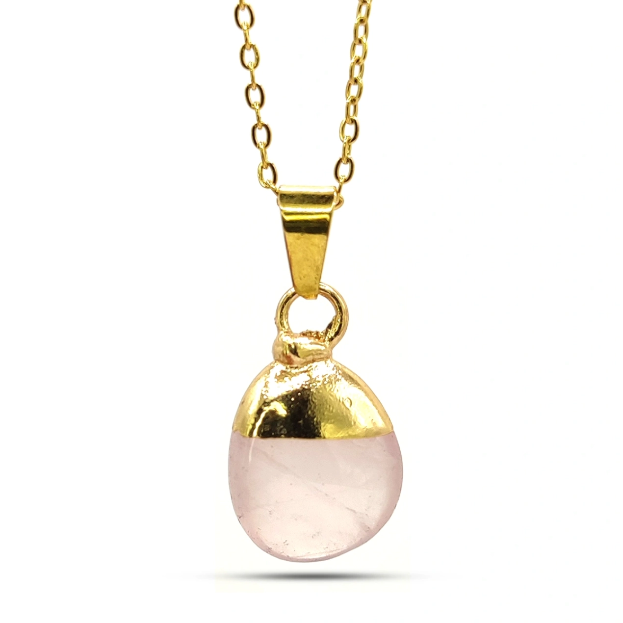 Collar MOEN Karuna Mini Gota de Cuarzo Rosado