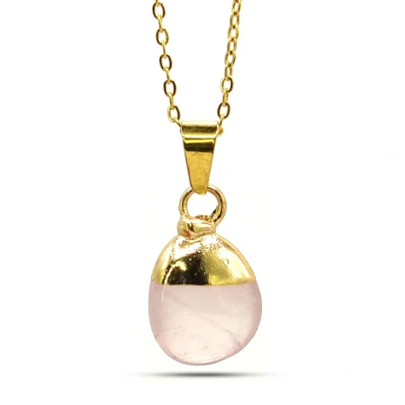 Collar MOEN Karuna Mini Gota de Cuarzo Rosado