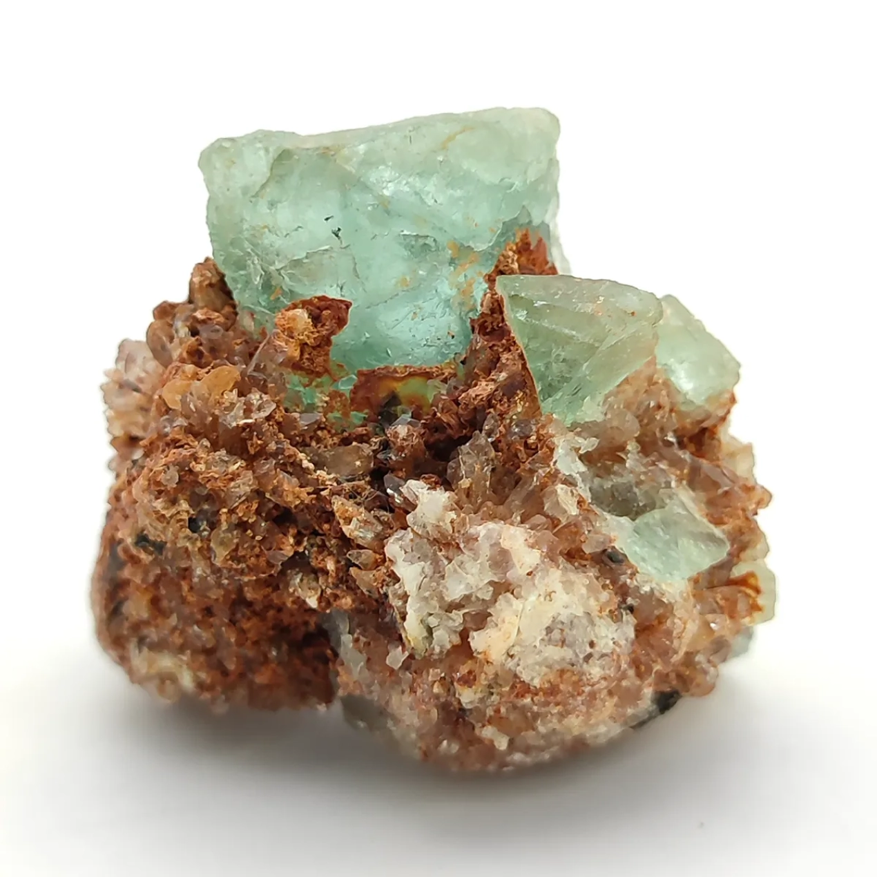 Hermosa Fluorita Verde en Matriz de Roca