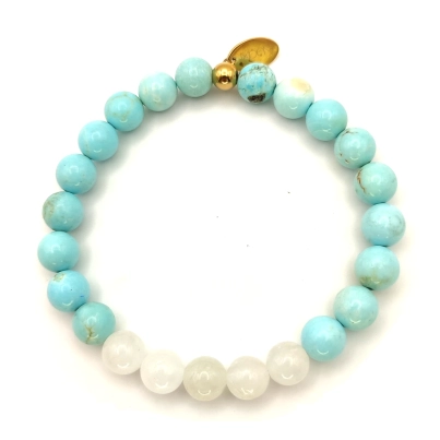 Pulsera MOEN Maréa Turquesa y Cuarzo Transparente