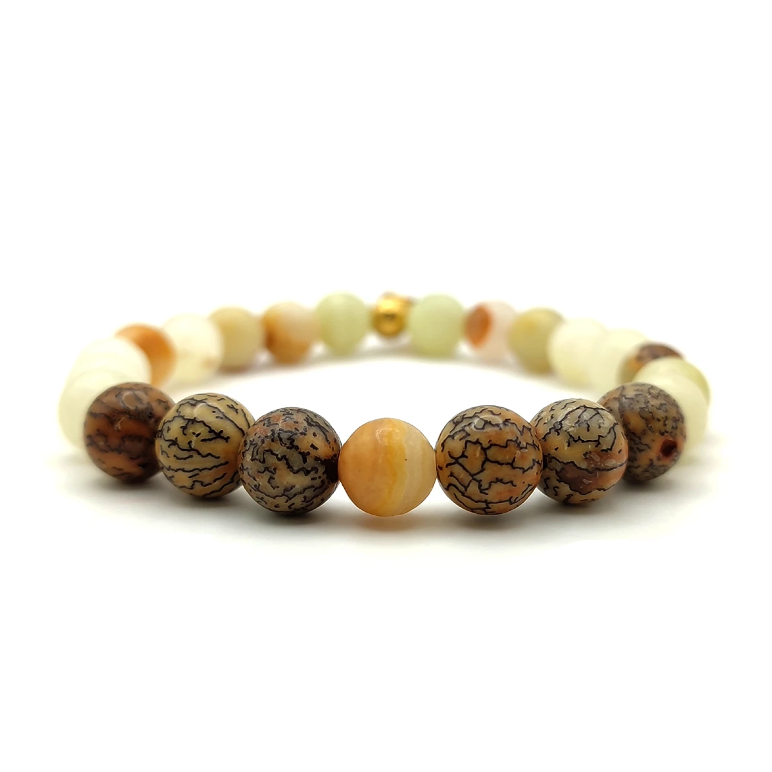 Pulsera MOEN Nirva Woodbodhi y Onix Verde