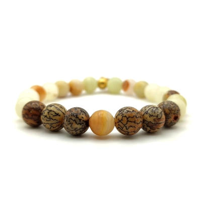 Pulsera MOEN Nirva Woodbodhi y Onix Verde